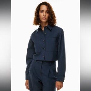 Aritzia Wilfred Little Cropped Jacket in Total Eclipse Navy Blue - Size S